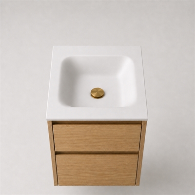 Corian badrumsbänkskiva 52 cm inkl. Type 7 tvättställ, Glacier White