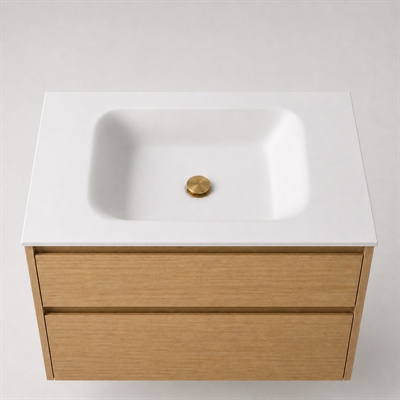 Corian badrumsbänkskiva 82 cm inkl. LUX tvättställ, Glacier White