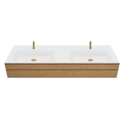 Corian badrumsbänkskiva efter mått inkl. Type 7-tvättställ, Glacier White